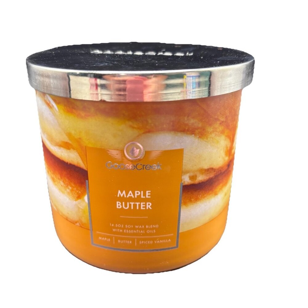 Goose Creek Maple Butter 3 Wick Jar Candle 14.5 oz Fall Autumn Bakery Gourmand